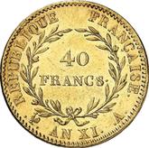 Reverse 40 Francs AN XI (1802-1803) A