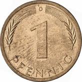 Obverse 1 Pfennig 1971 D