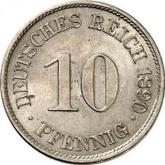 Obverse 10 Pfennig 1890 J