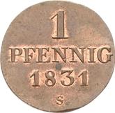 Reverse 1 Pfennig 1831 S