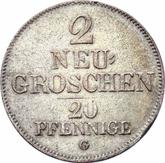 Reverse 2 Neu Groschen 1842 G