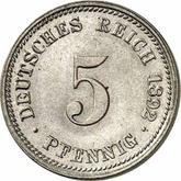 Obverse 5 Pfennig 1892 D