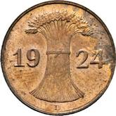 Reverse 1 Reichspfennig 1924 D
