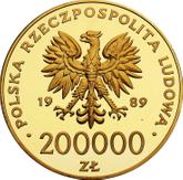 Reverse 200000 Zlotych 1989 MW ET John Paul II