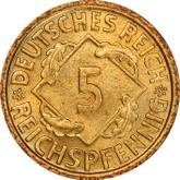 Obverse 5 Reichspfennig 1936 D