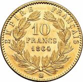 Reverse 10 Francs 1864 BB