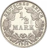 Obverse 1/2 Mark 1906 D