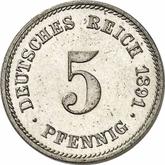 Obverse 5 Pfennig 1891 E