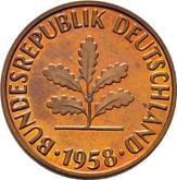 Reverse 2 Pfennig 1958 F