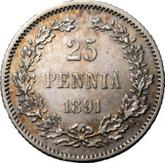 Reverse 25 Pennia 1891 L
