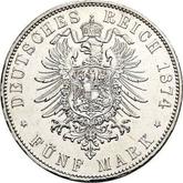 Reverse 5 Mark 1874 D Bayern