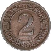 Obverse 2 Reichspfennig 1924 G