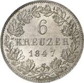 Reverse 6 Kreuzer 1847