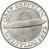 Reverse 3 Reichsmark 1930 F Zeppelin