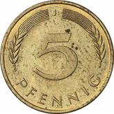 Obverse 5 Pfennig 1989 J
