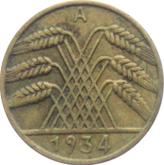 Reverse 10 Reichspfennig 1934 A