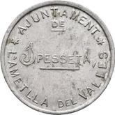 Reverse 1 Peseta no date (1936-1939) L'Ametlla del Vallès