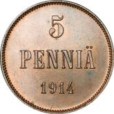 Reverse 5 Pennia 1914