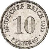 Obverse 10 Pfennig 1911 J
