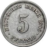 Obverse 5 Pfennig 1909 D