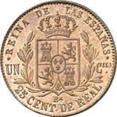 Reverse 25 Céntimos de real 1864 Ba
