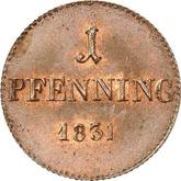 Reverse 1 Pfennig 1831