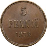 Reverse 5 Pennia 1872
