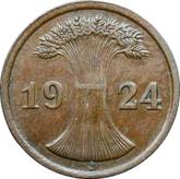 Reverse 2 Reichspfennig 1924 J