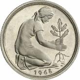 Reverse 50 Pfennig 1968 J