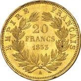 Reverse 20 Francs 1853 A