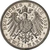 Reverse 2 Mark 1891 A Prussia