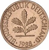 Reverse 1 Pfennig 1988 D