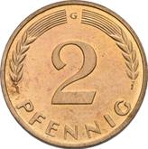 Obverse 2 Pfennig 1962 G