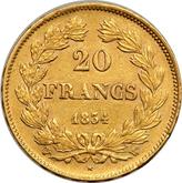 Reverse 20 Francs 1834 W