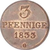 Reverse 3 Pfennig 1833 G