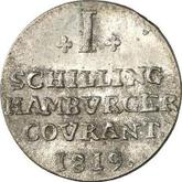 Reverse 1 Shilling 1819 H.S.K.
