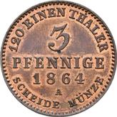 Reverse 3 Pfennig 1864 A