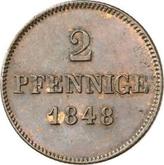 Reverse 2 Pfennig 1848
