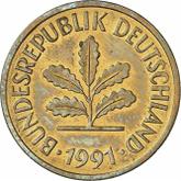 Reverse 5 Pfennig 1991 G
