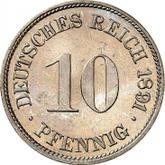 Obverse 10 Pfennig 1891 F