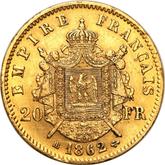 Reverse 20 Francs 1862 BB
