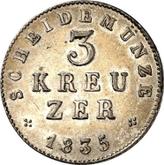 Reverse 3 Kreuzer 1835