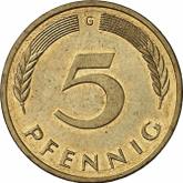 Obverse 5 Pfennig 1992 G