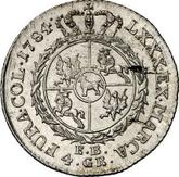 Reverse 1 Zloty (4 Grosze) 1784 EB