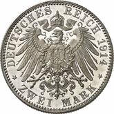 Reverse 2 Mark 1914 E Saxony