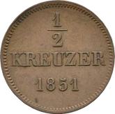 Reverse 1/2 Kreuzer 1851