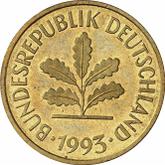 Reverse 5 Pfennig 1993 J