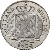 Reverse 3 Kreuzer 1834