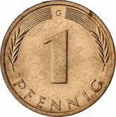 Obverse 1 Pfennig 1972 G