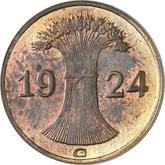 Reverse 1 Rentenpfennig 1924 G